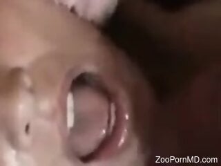 Attractive brunette devouring a huge penis here